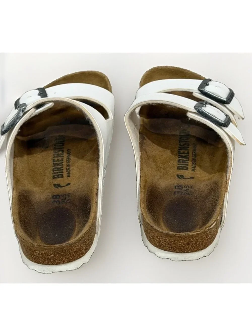 Birkenstock Arizona White Two Strap Slide Sandals Size 38 EVA Mens 5 Women's 7